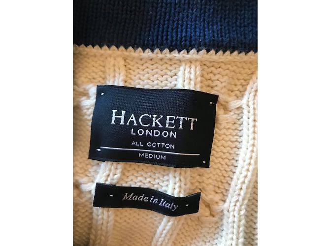 Hackett London Pullover Rot Roh Marineblau - Ansicht 5