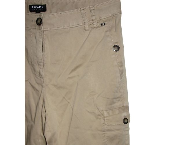 Vaqueros cargo Escada beige de algodón - vista 4