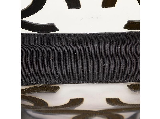 Chanel Klare Vinyl-Einkaufstasche Schwarz - Ansicht 5