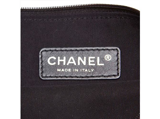 Chanel Klare Vinyl-Einkaufstasche Schwarz - Ansicht 6