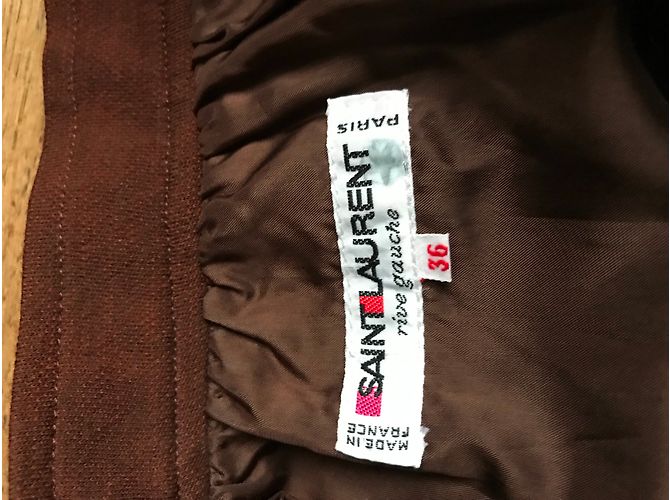 Falda Yves Saint Laurent Rive Gauche Castaño - vista 3