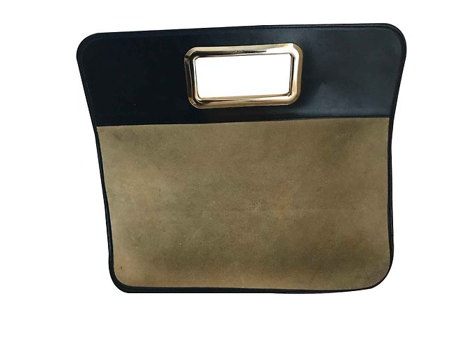 Clutch Rochas in pelle beige e blu navy - vista 2