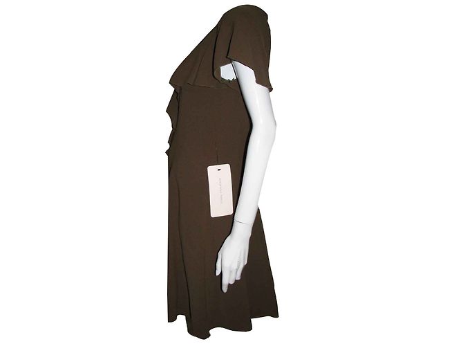 Autre Marque Adrianna Papell Chiffon Kleid Khaki - Ansicht 2
