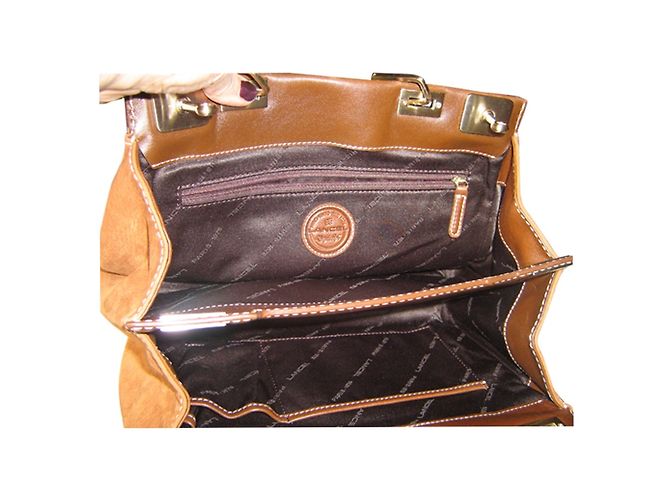 Borsa a mano Lancel in pelle e pelle di cervo marrone - vista 2