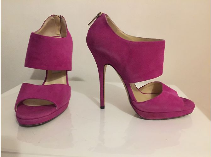 Décolleté Jimmy Choo in pelle di cervo rosa - vista 2