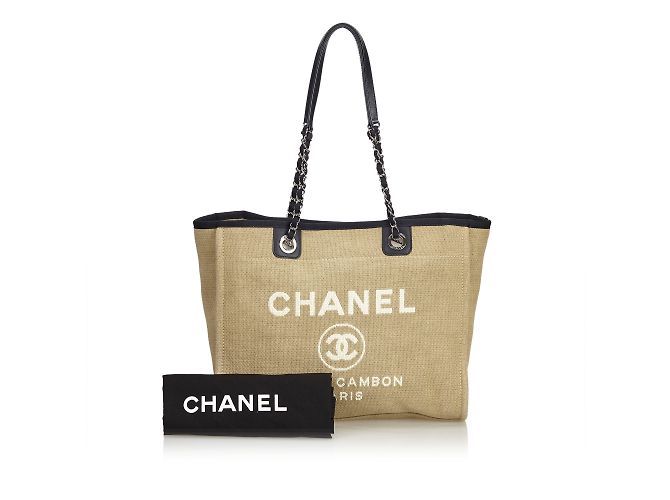 Chanel Piccola borsa Deauville Marrone Nero Beige - Ansicht 10