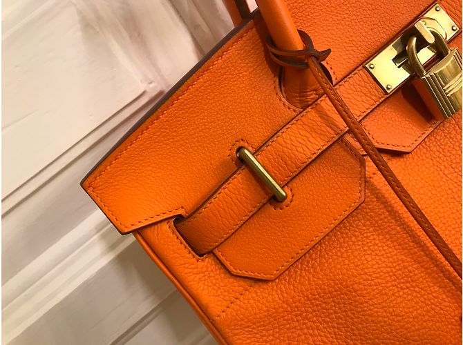 Hermès Haut A Courroies Birkin 40 Naranja - vista 12