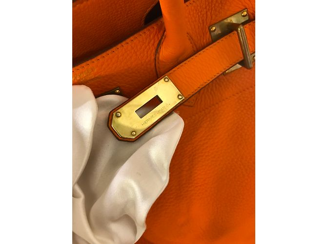 Hermès Haut A Courroies Birkin 40 Naranja - vista 27