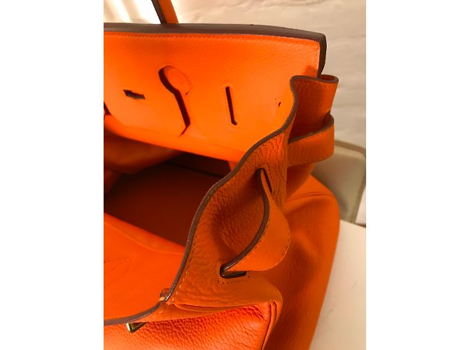 Hermès Haut A Courroies Birkin 40 Naranja - vista 7