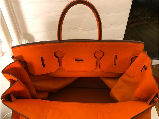 Hermès Haut A Courroies Birkin 40 Naranja - vista 8