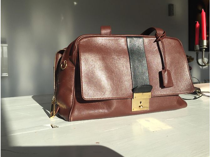 Marc Jacobs Frankie Lambskin Zip Satchel Chestnut Marrone scuro - vista 2