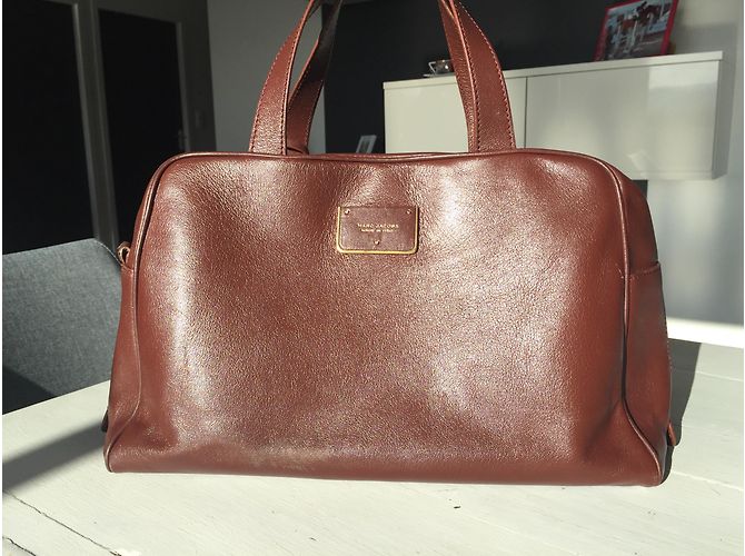Marc Jacobs Frankie Lambskin Zip Satchel Chestnut Marrone scuro - vista 4