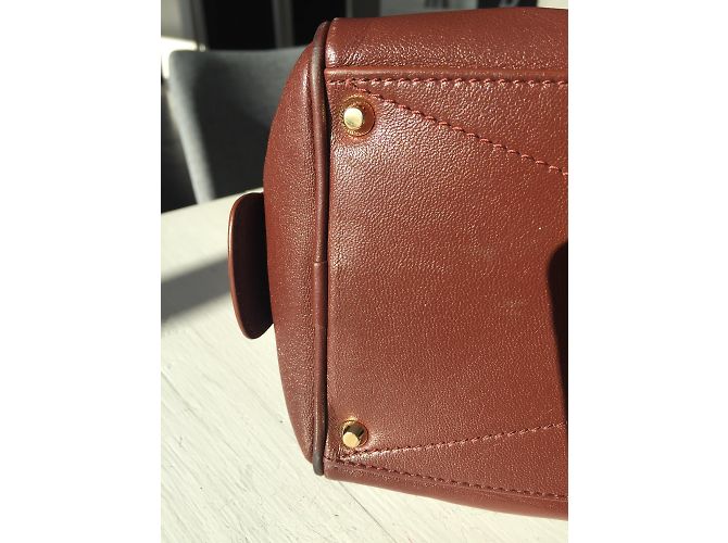 Marc Jacobs Frankie Lambskin Zip Satchel Chestnut Marrone scuro - vista 6