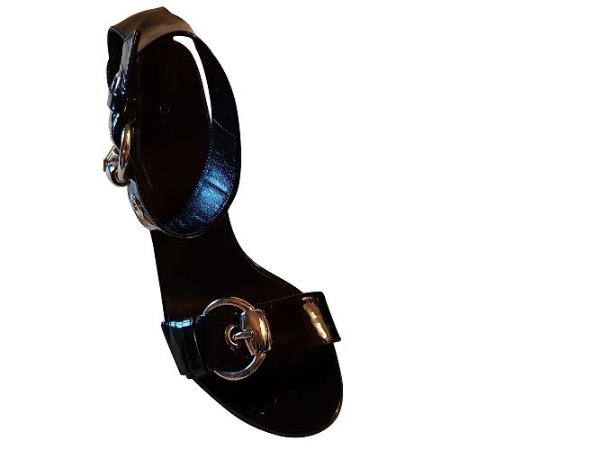 Sandali Gucci Cambrute in vernice nera 37 Nero - vista 2