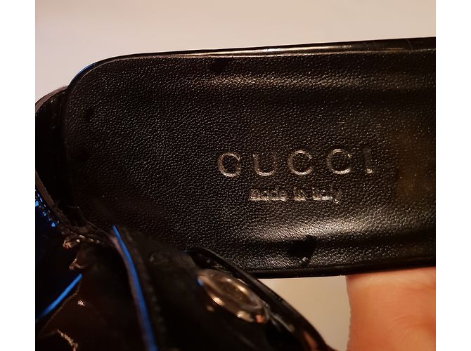 Sandali Gucci Cambrute in vernice nera 37 Nero - vista 6