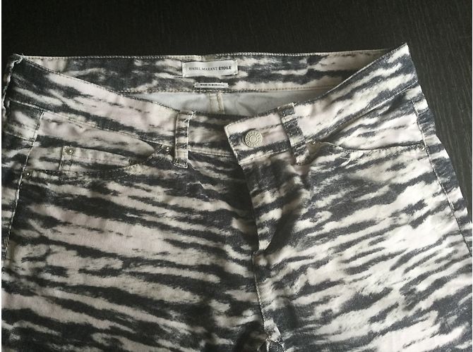 Vaqueros Isabel Marant Etoile de Terciopelo Estampado Zebra Estampado de cebra - vista 2