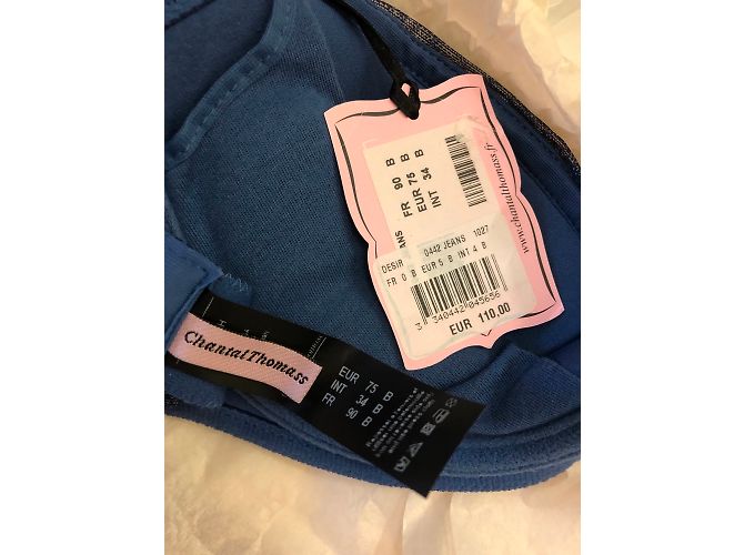 Reggiseno Chantal Thomass blu denim con paillettes - vista 3