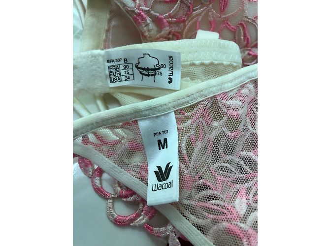 Autre Marque Conjunto de lencería Wacoal T90B rosa y blanco - vista 5