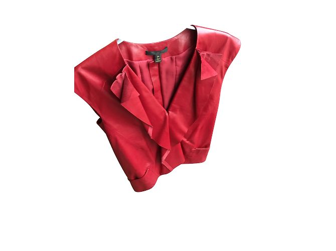 Louis Vuitton Leder Oberteil Rot - Ansicht 2