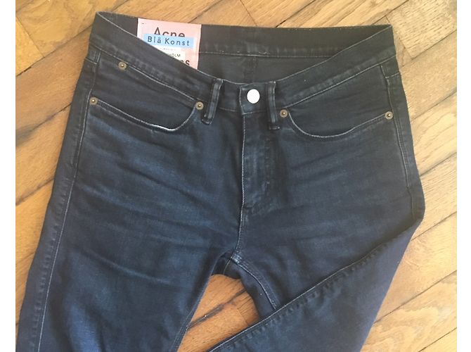 Jeans Acne Max Blue Black Nere Cotone Nero - vista 3