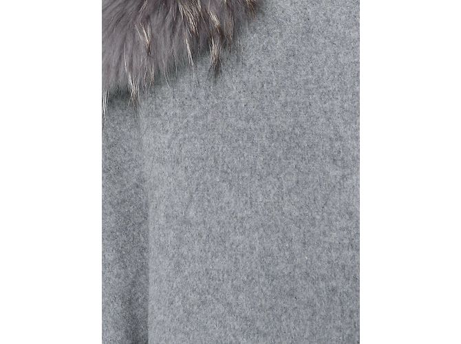 Abrigo PAULE KA COLLAR PIEL PERLA GRIS - vista 4
