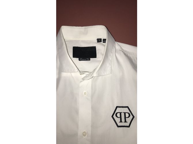 Camisa Philipp Plein de algodón blanco L - vista 2