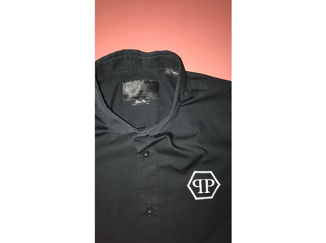 Camicia Philipp Plein in cotone nero L - vista 2