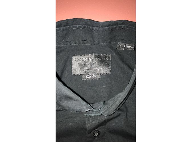 Camicia Philipp Plein in cotone nero L - vista 3