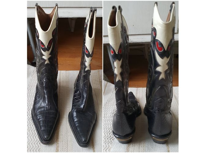 Autre Marque Botas Santiag de piel de reptil negras Negro - vista 3