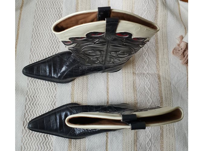 Autre Marque Botas Santiag de piel de reptil negras Negro - vista 5