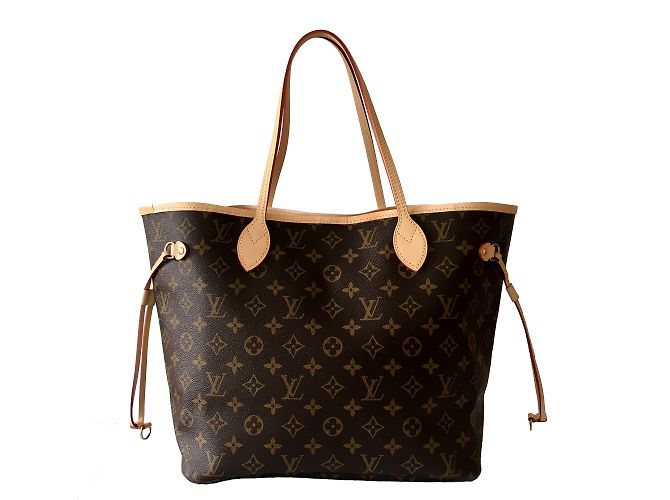 Borsa Louis Vuitton Neverfull MM Chocolate Pelle e Tela Cioccolato - vista 2