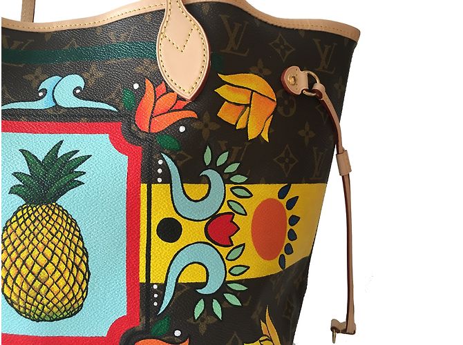 Borsa Louis Vuitton Neverfull MM Chocolate Pelle e Tela Cioccolato - vista 5