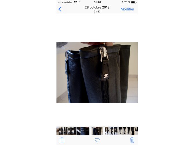 Chanel Bibs maxi bi materiale Nero - vista 8