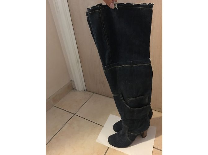 Chanel Botas R-Renzi de Denim Azul Marino - vista 2
