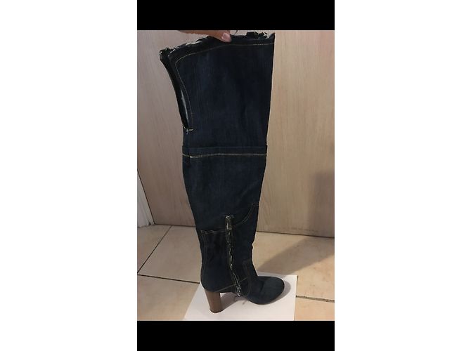 Chanel Botas R-Renzi de Denim Azul Marino - vista 4