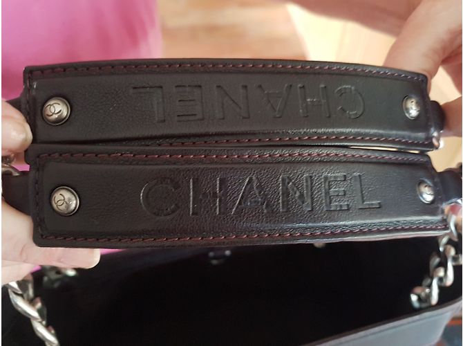 Borsa Chanel in pelle viola Porpora - vista 2