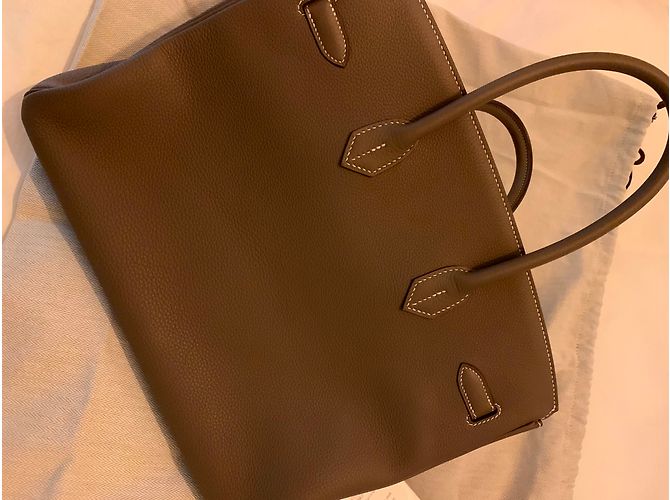 Autre Marque Hermès Birkin 35 Togo Leder Etoupe Beige - Ansicht 5
