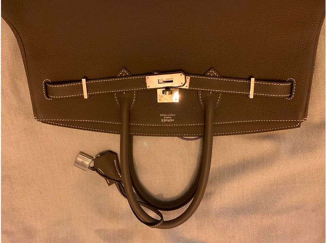 Autre Marque Hermès Birkin 35 Togo Leder Etoupe Beige - Ansicht 8