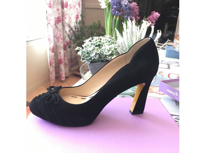 Autre Marque Décolleté Carollina E Espinosa in pelle velluto nera 39 Nero - vista 4