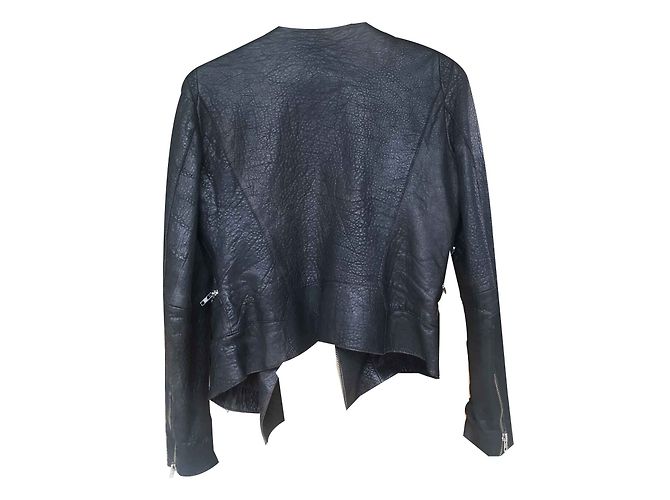 Maje Lederjacke Austral schwarz - Ansicht 2