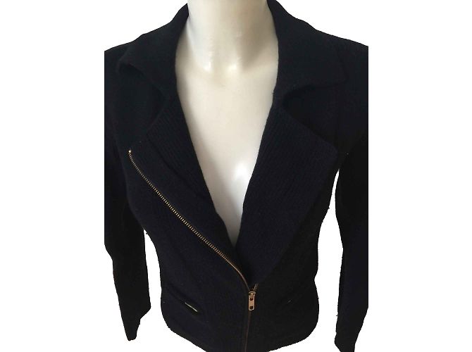 Autre Marque Cardigan tipo bomber Teenflo negro de lana talla S - vista 2