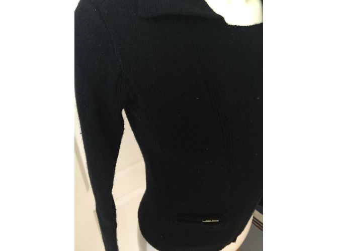 Autre Marque Cardigan tipo bomber Teenflo negro de lana talla S - vista 5