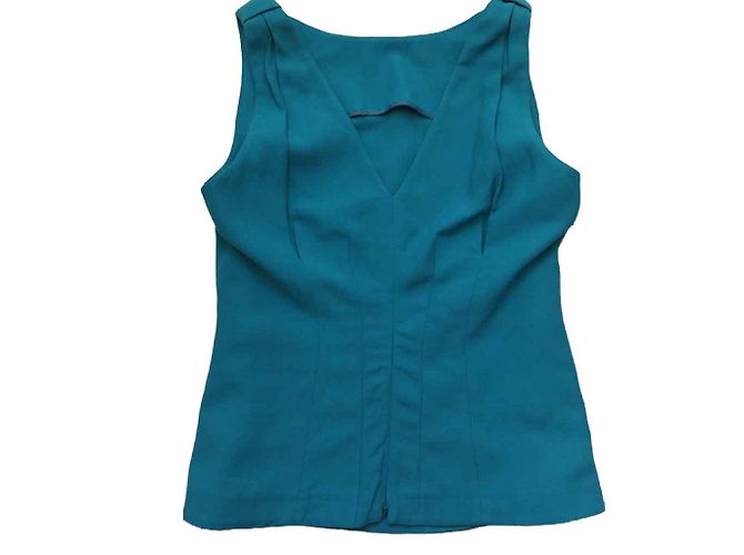 Top Bimba & Lola Azul Celeste de Viscosa Algodón y Lino - vista 2