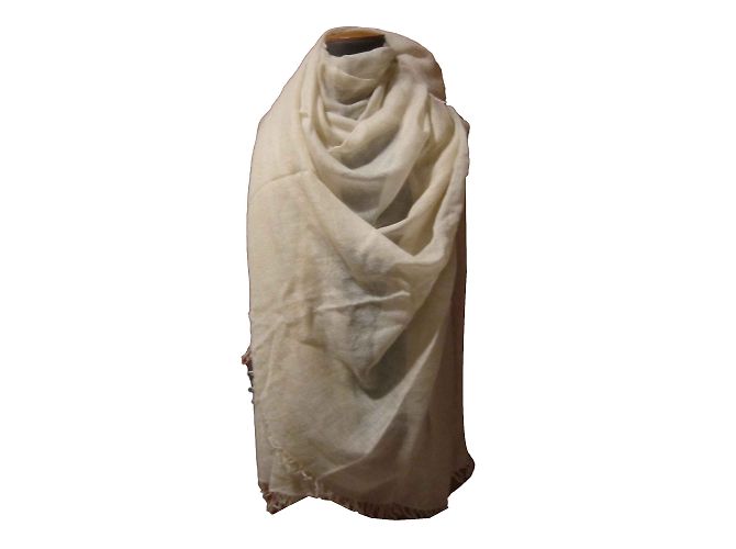 Sciarpa Faliero Sarti in seta e cashmere beige - vista 2