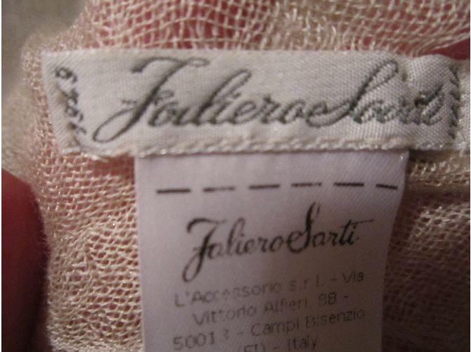 Sciarpa Faliero Sarti in seta e cashmere beige - vista 4