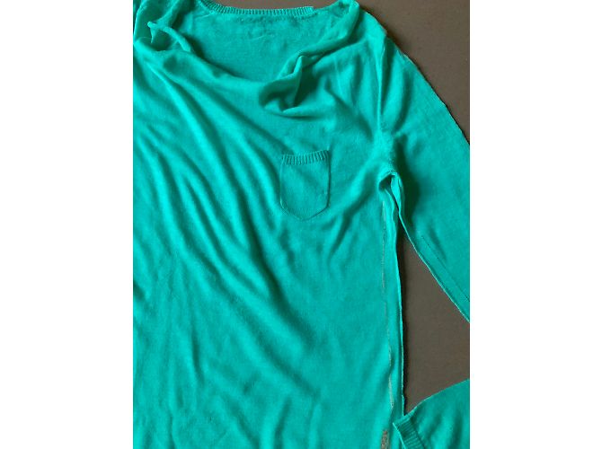 Adolfo Dominguez pull fin vert chlorophylle encolure bénitier Taille S ou XS - vue 4
