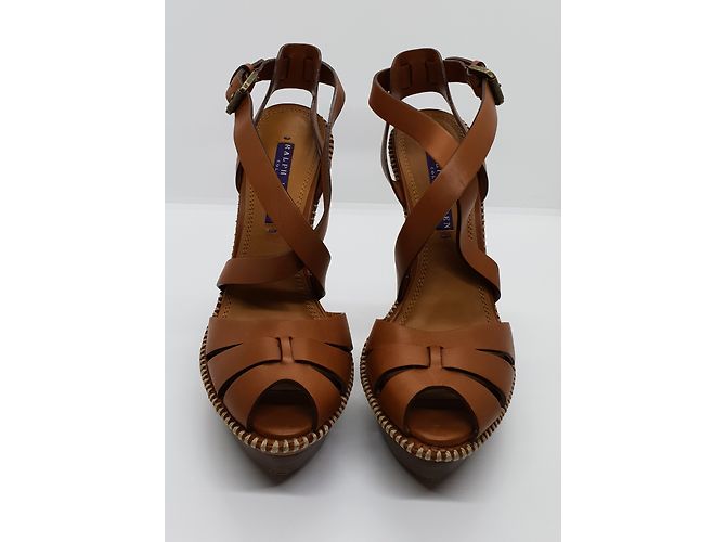 Sandali Ralph Lauren Jodene Tribute Marrone Pelle Caramello - vista 3
