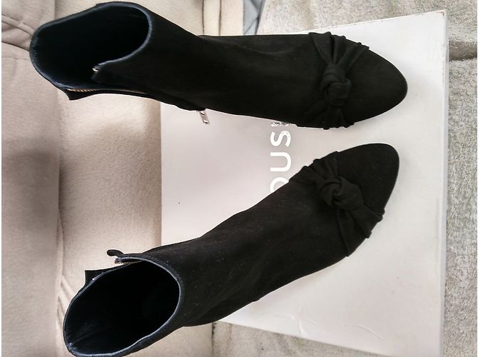 Stivaletti Manoush in pelle velluto nera con fiocco Nero - vista 4