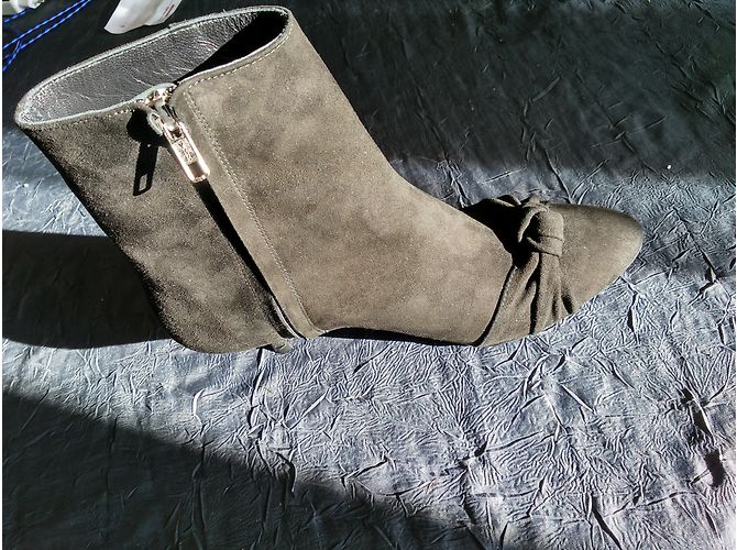 Stivaletti Manoush in pelle velluto nera con fiocco Nero - vista 7
