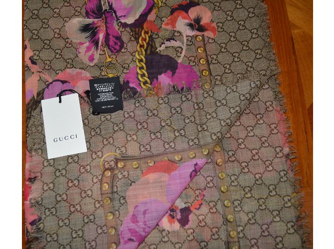 SCIARPA GUCCI NUOVA FUCSIA / BEIGE - vista 3